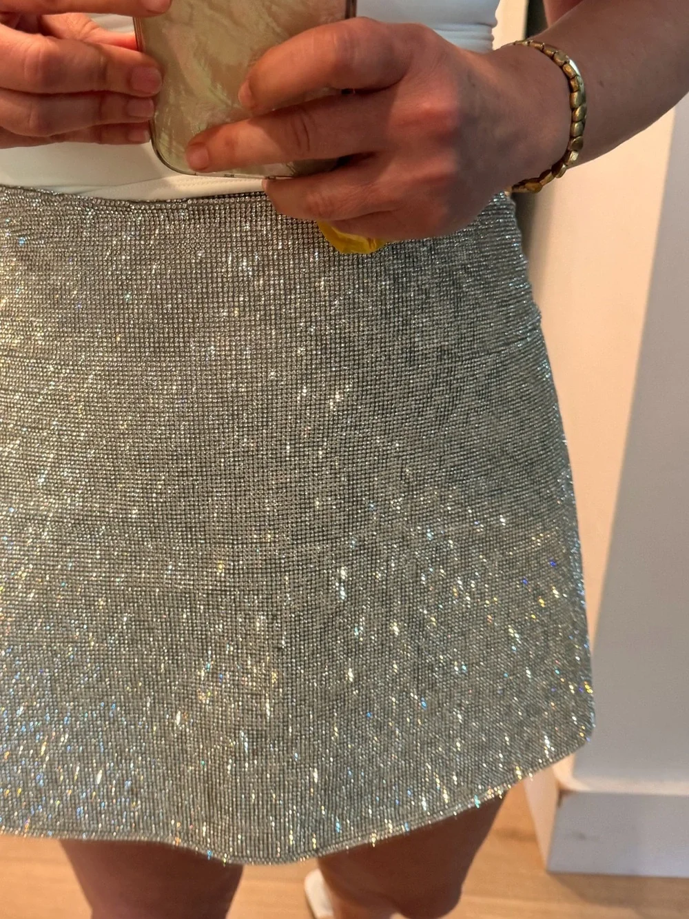 Revolve x House of Harlow 1960 Silver Rhinestone skirt